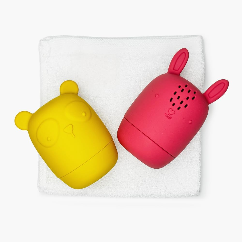 Conjunto de brinquedos para banho Little Giggles Co. - Personagem animal, fácil de limpar, brinquedos esguichadores de banho feitos de silicone fácil de apertar (conjunto de esguichadores de banho)