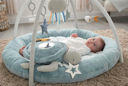 Tapete de atividades interativo para bebé e ginásio Mamas & Papas, Bem-vindo ao mundo, Azul
