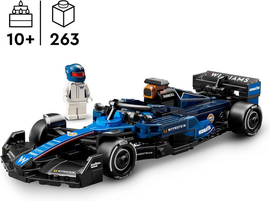 LEGO Speed Champions Williams Racing FW46 F1 Race Car Toy com uma minifigura colecionável de piloto de Fórmula 1 - Kits de modelos para meninos e meninas de 10 anos ou fãs adultos de automobilismo 77249
