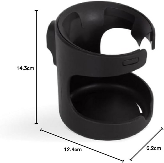 Silver Cross | Suporte para copos Dune/Reef | Suporte para copos para carrinho de bebé | Acessórios para carrinhos de bebé | Porta Bebidas | Preto