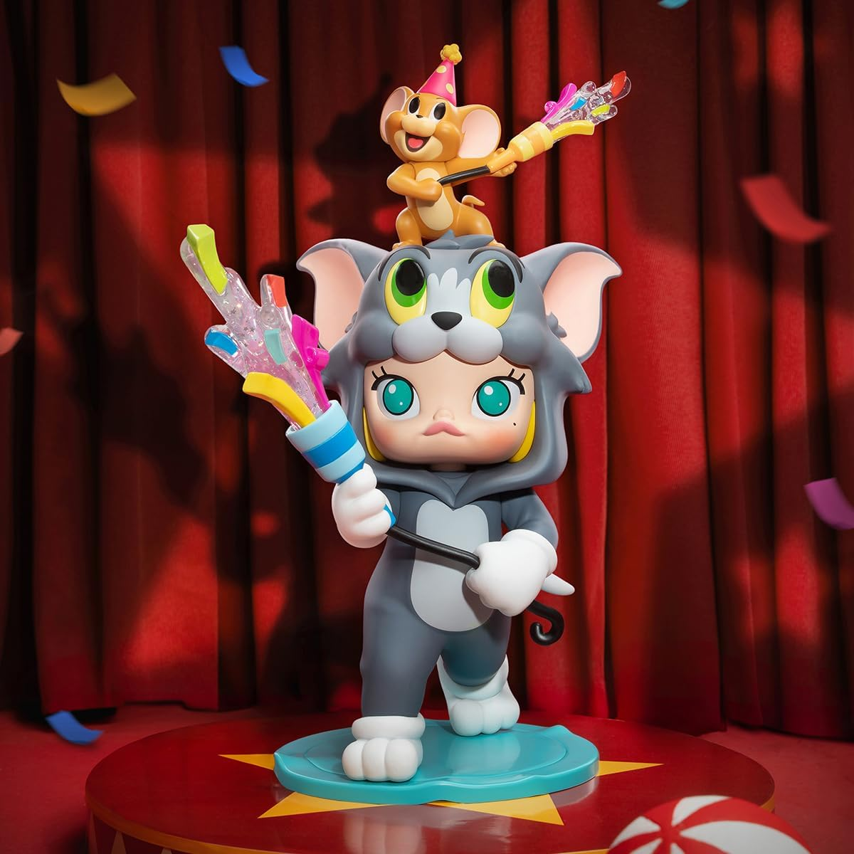 Boneco POP MART MOLLY x TOM & JERRY, personagem articulado, design premium, presentes para mulheres, brinquedo colecionável favorito dos fãs, boneco de ação