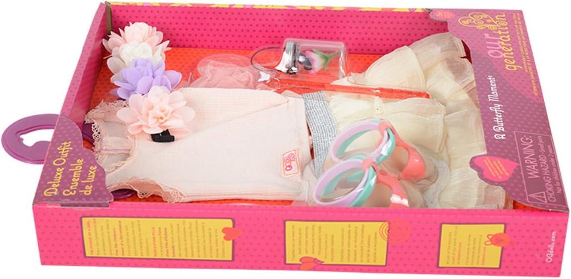 Roupa para bonecas Our Generation - Um momento borboleta - para bonecas de 46 cm - para idades dos 3, 4 anos ou mais