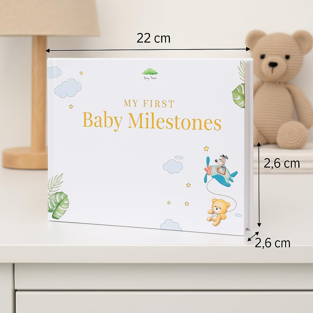 Conjunto de presentes para marcos de bebé Tiny Trees - Caixa de presentes e lembranças premium - Cartões de marcos, divisórias de armário, placa de boas-vindas e placa de sono - Presentes perfeitos para pais recém-nascidos