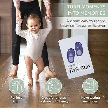 Tiny Trees® 40 cartões de marcos para bebés em caixa de oferta - Presentes para chá de bebé para a mamã - Presente de bebé para menino ou menina - Cartões unissexo de marcos para bebés para novos pais, presentes e lembranças de gravidez