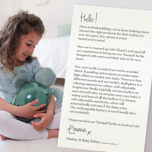 Máquina de ruído branco para bebés e luz de presença para bebés Cloud b Tranquil Turtle Green (recarregável) | Máquina de ruído branco portátil com sensor de choro | Configurações ajustáveis | Projetor de sons suaves e ondas do oceano