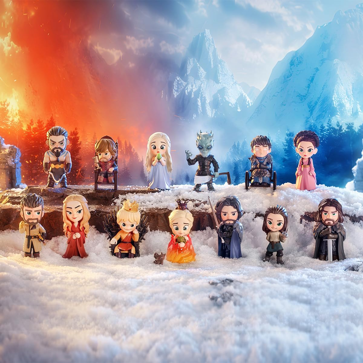 POP MART Game of Thrones Série 3 Caixas 2,5 polegadas Personagem Articulado Design Premium presentes para mulheres Brinquedo Colecionável Favorito dos Fãs Figura de Ação de Brinquedo