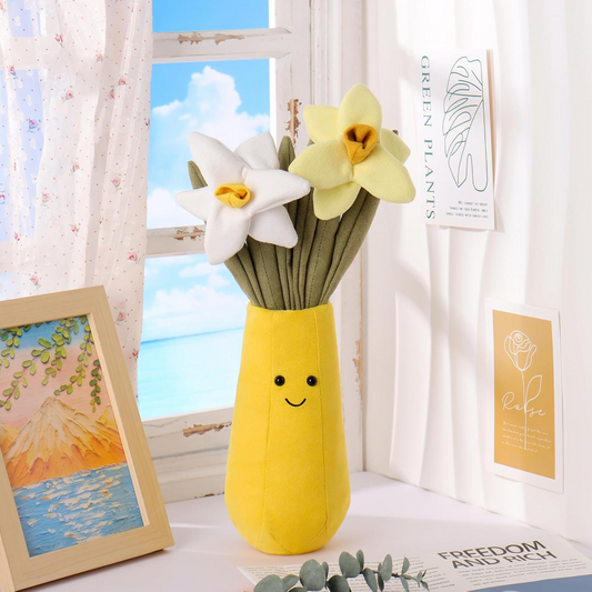 Damasco Flor Cordeiro Em Vaso De Peluche Narciso Vaso Planta Bichos De Peluche Para Crianças, Brinquedos De Peluche Macios E Fofos Para Bebé Menina E Menino, Vaso De Flor Em Vaso Fofo Narciso Planta 14,2 Polegadas