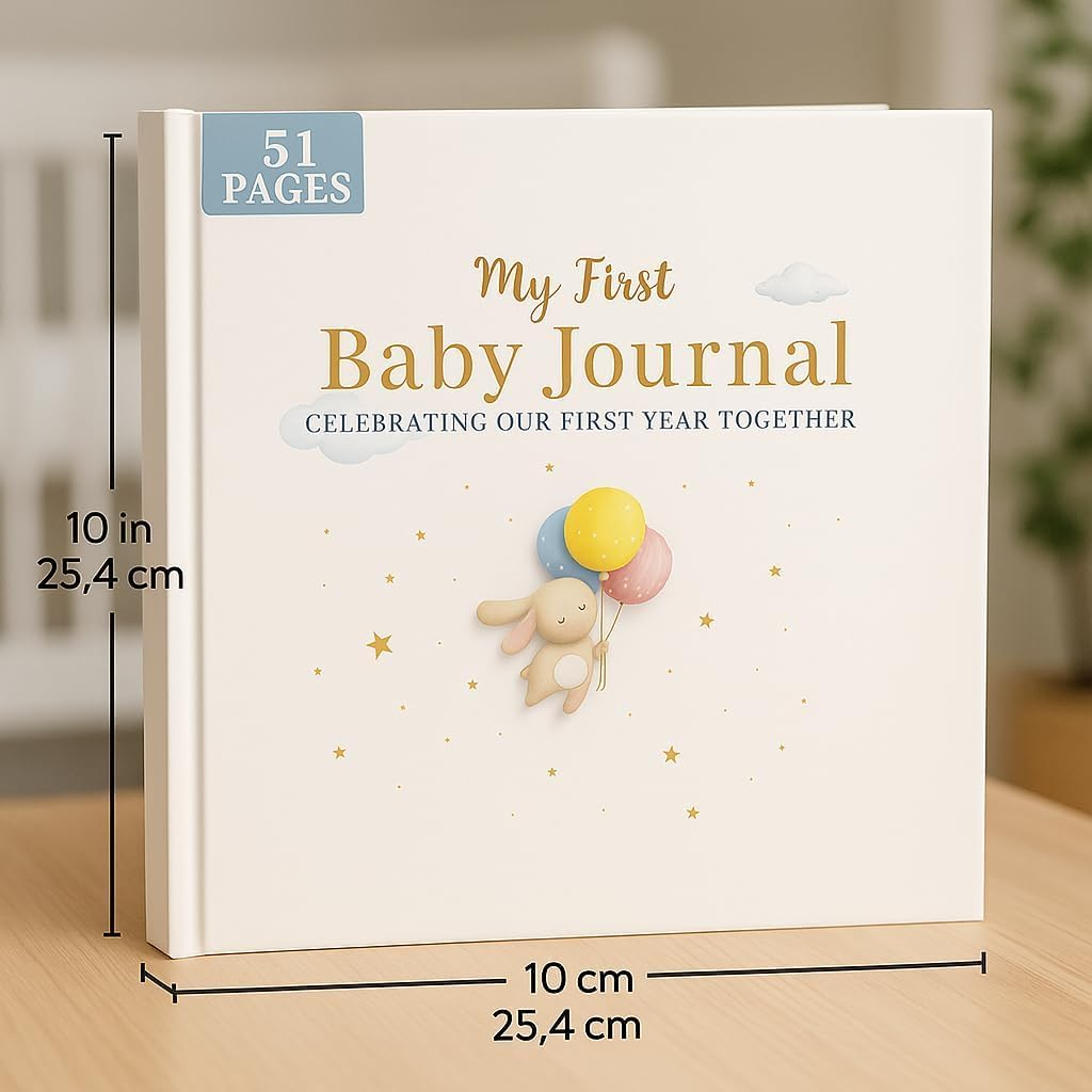 Livro de Memórias para Bebés Tiny Trees® - Diário do Meu Primeiro Ano - 51 Páginas - Presente para o Chá de Bebé - Diário para Grávidas, Pais e Famílias | Marcos e Celebrações Mensais