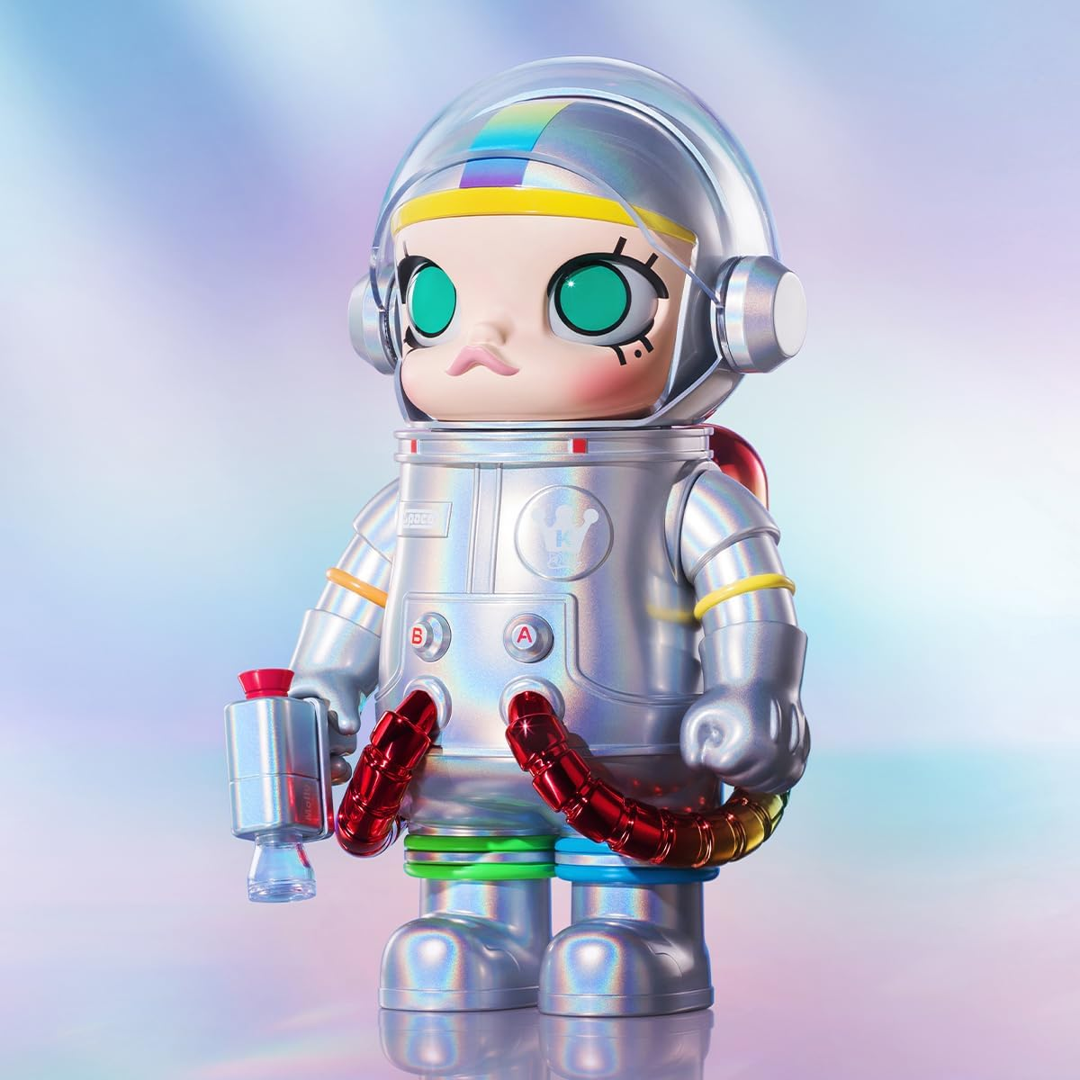 POP MART MEGA SPACE MOLLY 400% Rainbow 2.0 Personagem Articulada Design Premium Presente para Mulheres Brinquedo Colecionável Figura de Ação de Brinquedo de Arte