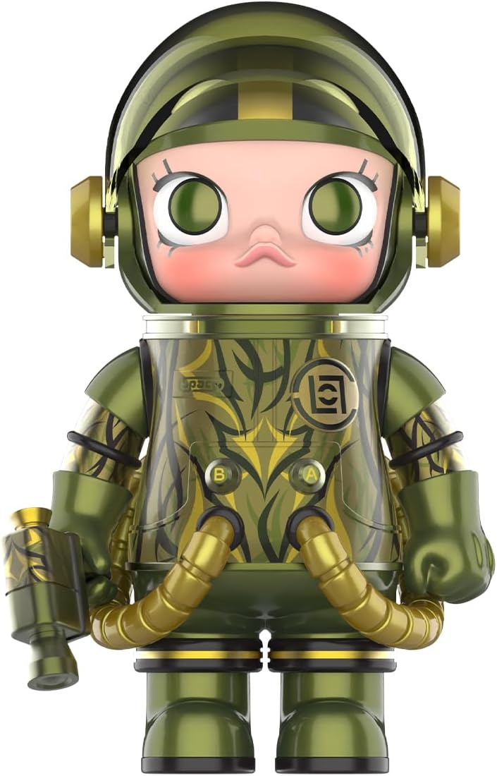 POP MART MEGA SPACE MOLLY 100% CLOT-Olive Alienegra 1 caixa de presentes de design premium para mulheres, boneco de ação colecionável chique favorito dos fãs
