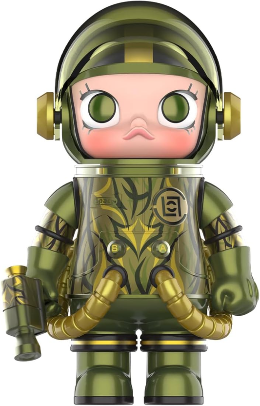 POP MART MEGA SPACE MOLLY 100% CLOT-Olive Alienegra 1 caixa de presentes de design premium para mulheres, boneco de ação colecionável chique favorito dos fãs