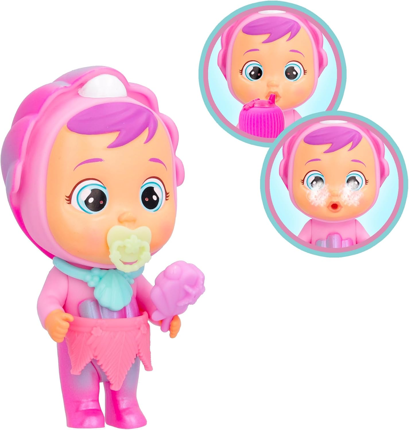 CRY BABIES MAGIC TEARS Conchas tropicais brilhantes e arenosas | Boneca colecionável que chora Lágrimas Espumosas com 8 Acessórios - Brinquedo para Meninas e Meninos +3 Anos
