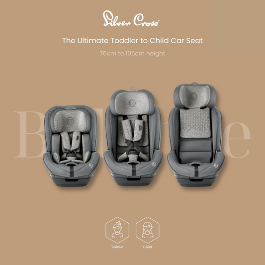 Silver Cross - Balance i-Size Car Seat - Cadeira auto para criança - Cadeira auto Isofix - Arnês de segurança de 5 pontos - 15 meses a 12 anos - Glacier