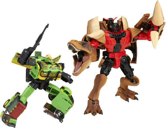 Transformers Generations Collaborative: Jurassic Park Mash-Up Tyrannocon Rex e Autobot JP93. Para maiores de 8 anos.
