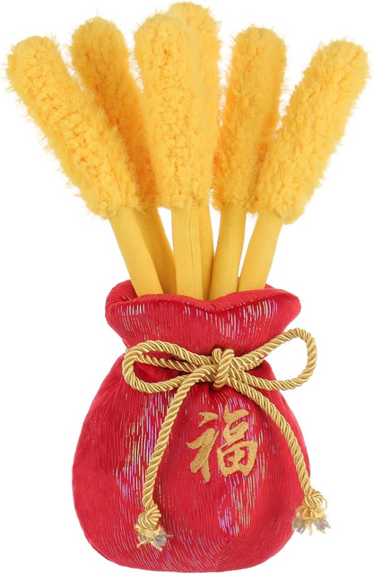 Vaso de cevada dourada de cordeiro damasco, bichinhos de peluche para crianças, brinquedos de peluche fofos e macios para bebés, menina e menino, vaso de cevada dourada fofa vermelha 11,5 polegadas