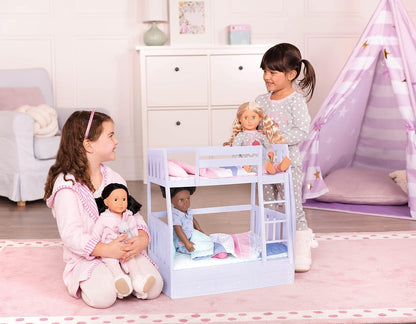 Our Generation Dream Bunks – Lilás – Conjunto de beliche de brinquedo para bonecas de 18 polegadas, adequado para crianças a partir de 3 anos