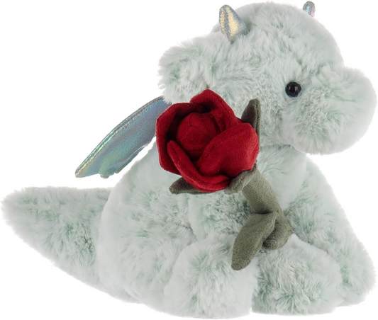 Animal de peluche de cordeiro damasco rosa vid dragão, brinquedos macios de peluche para o dia dos namorados, perfeito para crianças de 7,5 polegadas