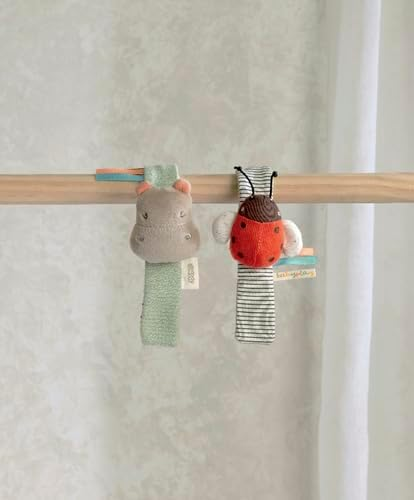 Chocalho de pulso Mamas & Papas para bebés/crianças pequenas, pacote de 2 - Babyplay Hippo