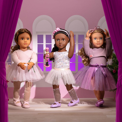 Boneca Savannah da Nossa Geração – Boneca de ballet dançarina de 45 cm – com fato de 4 peças para dançarinas