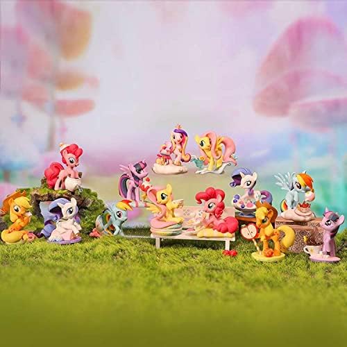 PopMart compatível com Hasbro My Little Pony Leisure Afternoon Series Conjunto completo (12 caixas) 2,5 polegadas Design premium presentes para mulheres Caixa surpresa favorita dos fãs Brinquedo de arte colecionável