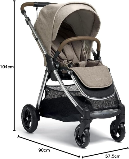 Carrinho de bebé Mamas & Papas Flip XT3, carrinho de bebé, dobrável com uma mão, capuz grande, 11,3 kg, bolacha