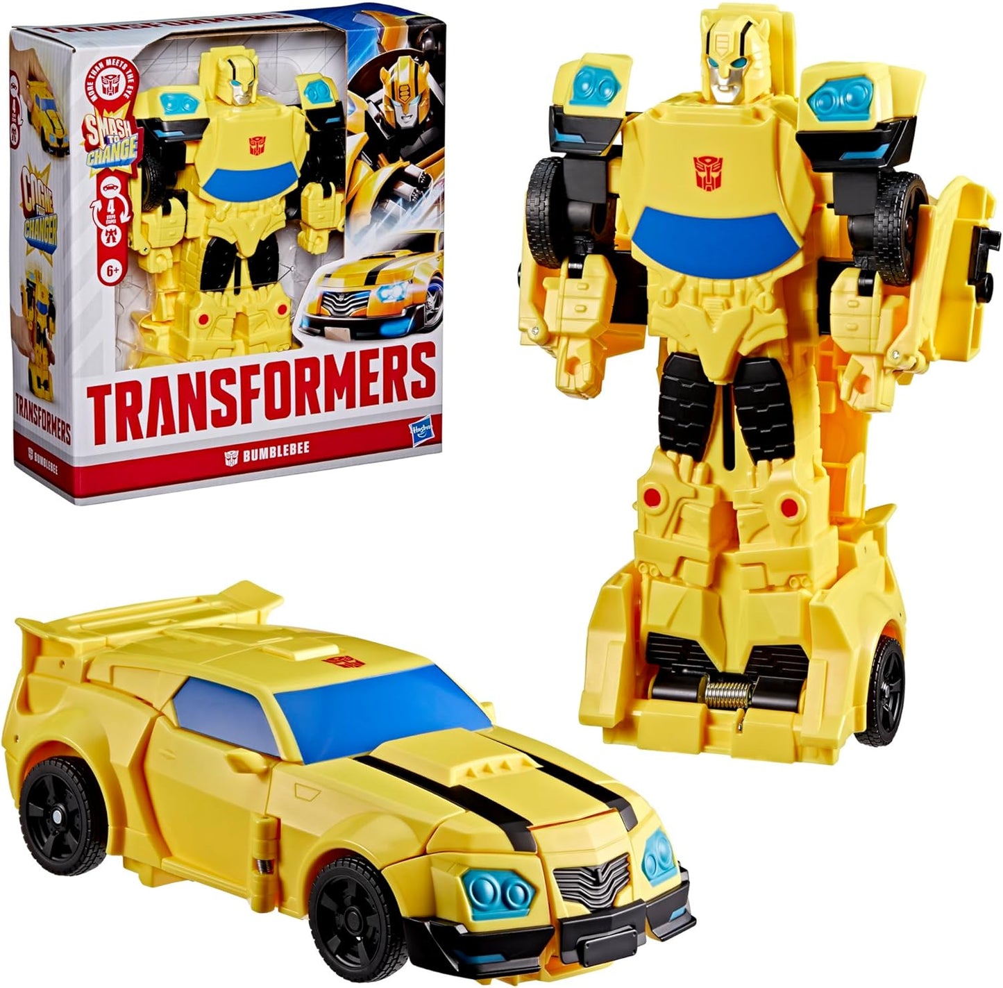 Transformers Smash Changers Bumblebee - Figura de Acção, Transforma-se de Robot em Carro, para Crianças a partir dos 6 Anos