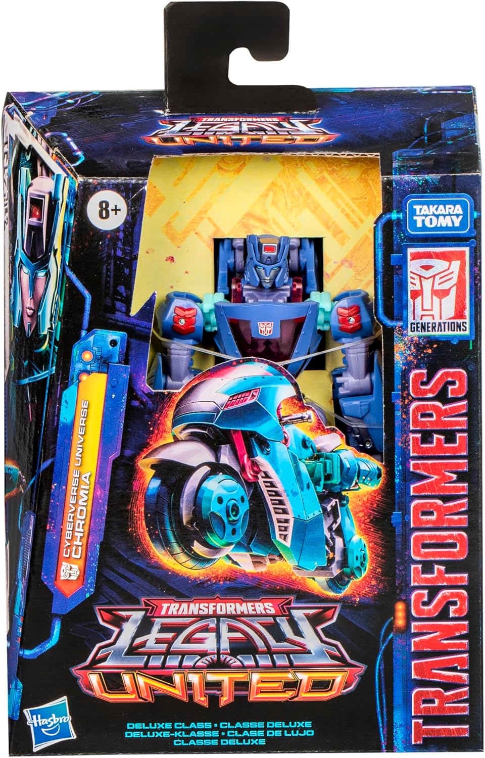 Figura de ação Transformers Legacy United Deluxe Class Cyberverse Universe Chromia