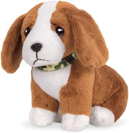 O nosso cachorro Basset Hound de 6" com suporte
