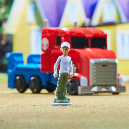 Transformers F7663 Toys EarthSpark Spin Changer, Multicolorido, Figura de Acção Optimus Prime de 20 cm com Figura Robby Malto de 5 cm, para maiores de 6 anos