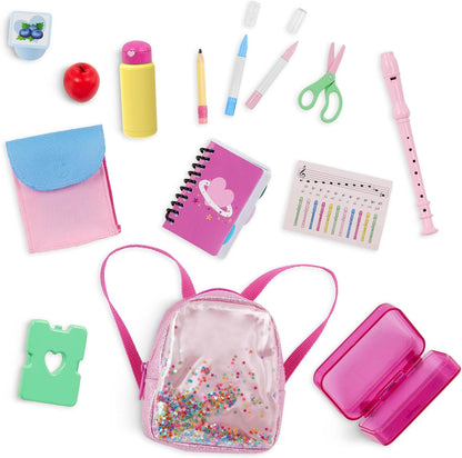 Our School Ready Generation - Conjunto de Mochila e Material Escolar para Bonecas de 18 Polegadas - Conjunto de Mochila e Acessórios para Bonecas de 16 Peças para Crianças a partir dos 3 Anos, Acessórios para Bonecas Infantis
