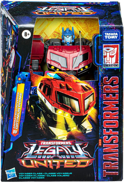 Figura de ação Optimus Prime da classe Voyager do Universo Animado de Transformers Legacy United