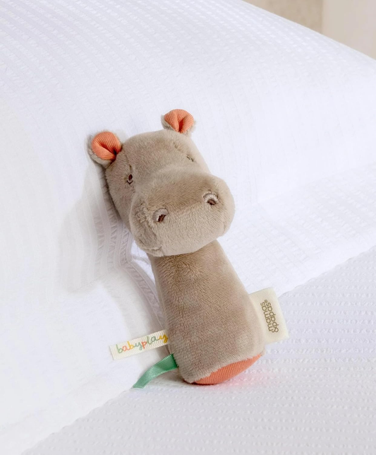 Mini chocalho de atividades para bebés e crianças pequenas Mamas & Papas - Babyplay Hippo