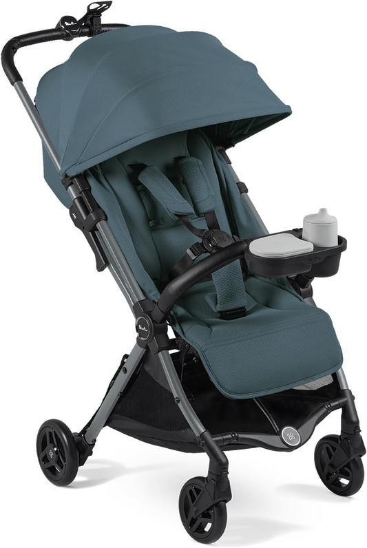 Silver Cross - Jet 5 Compact Carrinho de bebé e acessórios Bundle - Carrinho de viagem, tabuleiro para snacks, suporte para telefone e adaptadores para cadeira auto Dream - Carrinho dobrável - Recém-nascido a 4 anos - Mineral