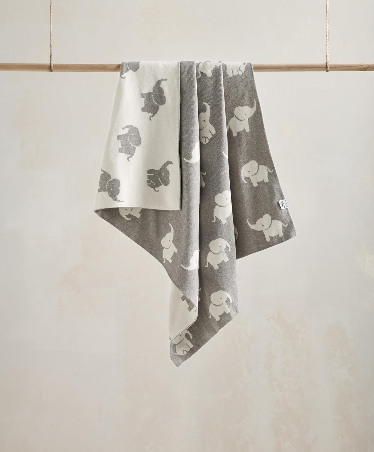 Mamas & Papas Bem-vindos ao Mundo Manta de Tricô, Elefante