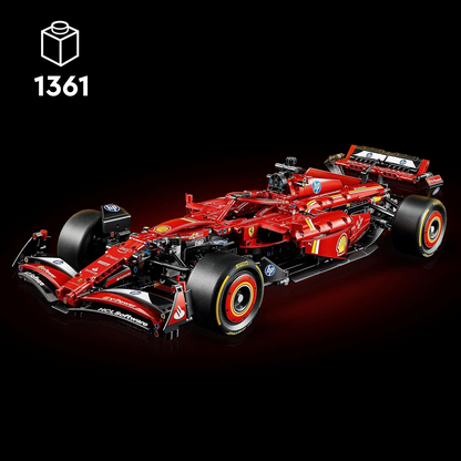 LEGO Technic Ferrari SF-24 F1 Car Model - Conjunto colecionável de Fórmula 1 com motor V6 à escala 1:8, caixa de velocidades, direção e DRS - Ideia de presente para fãs de corridas adultos e adolescentes 42207