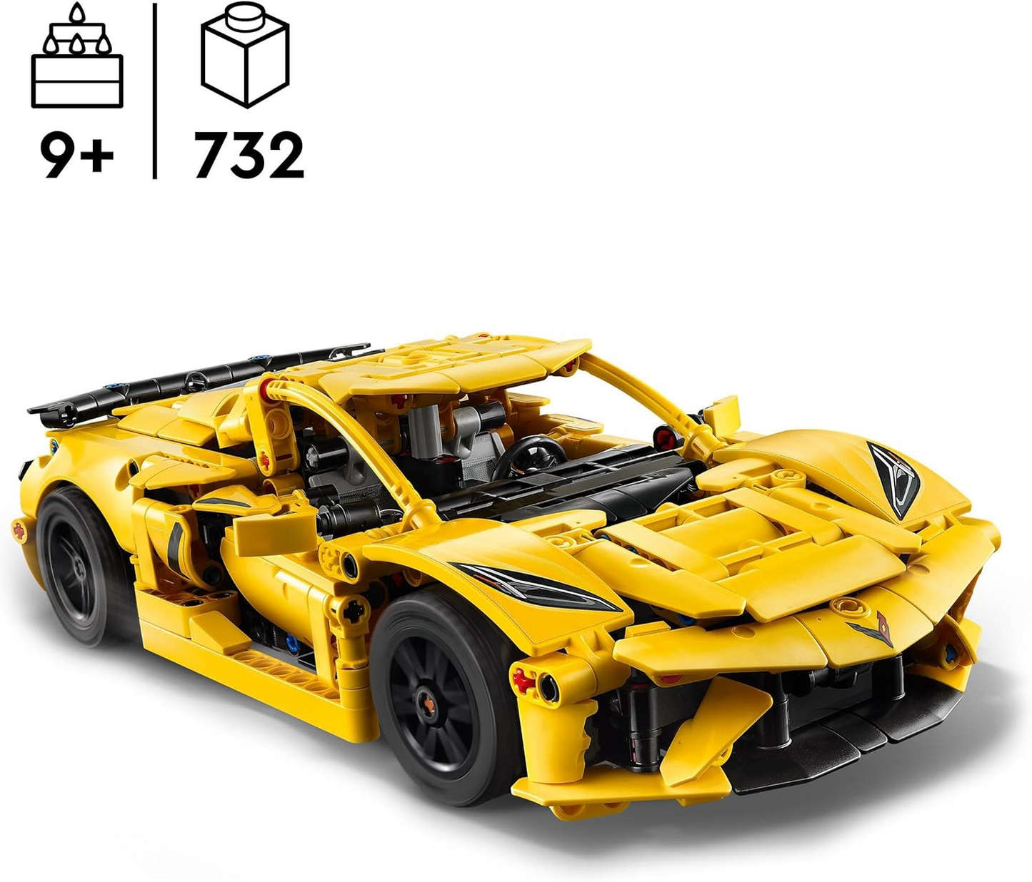 LEGO Technic Chevrolet Corvette Stingray Kit de modelo de carro, conjunto de brinquedo de veículo desportivo, presente para meninos, meninas e crianças a partir dos 9 anos 42205