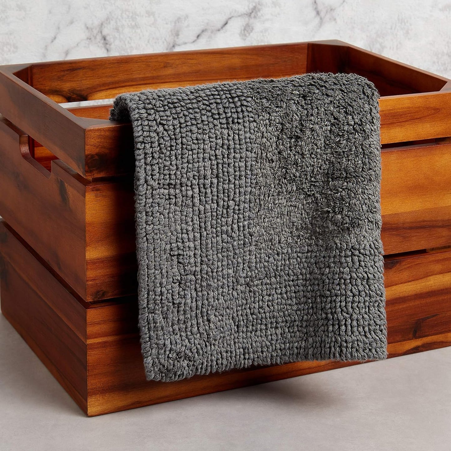 Tapete de banho Panda Bamboo 50 x 80 cm - Ultra absorvente, antiderrapante e lavável à máquina, experiência de spa, branco puro