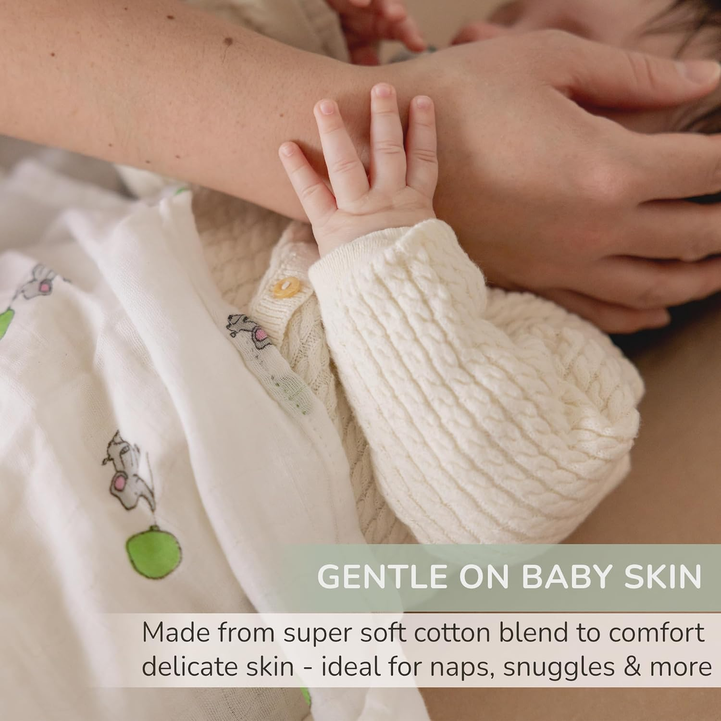 Paninhos de musselina para bebé Tiny Trees, pacote de 6 unidades, 70 cm x 70 cm – Paninhos de musselina de algodão extra macio para bebé – Quadrados de musselina absorventes, respiráveis e delicados para recém-nascidos, manta para enrolar