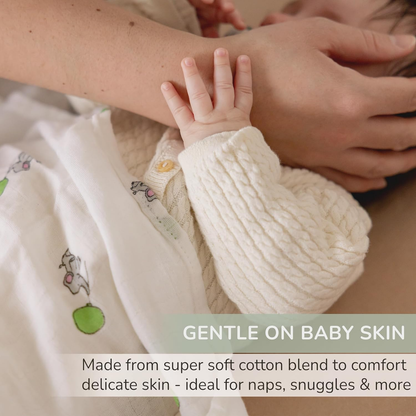 Paninhos de musselina para bebé Tiny Trees, pacote de 6 unidades, 70 cm x 70 cm – Paninhos de musselina de algodão extra macio para bebé – Quadrados de musselina absorventes, respiráveis e delicados para recém-nascidos, manta para enrolar