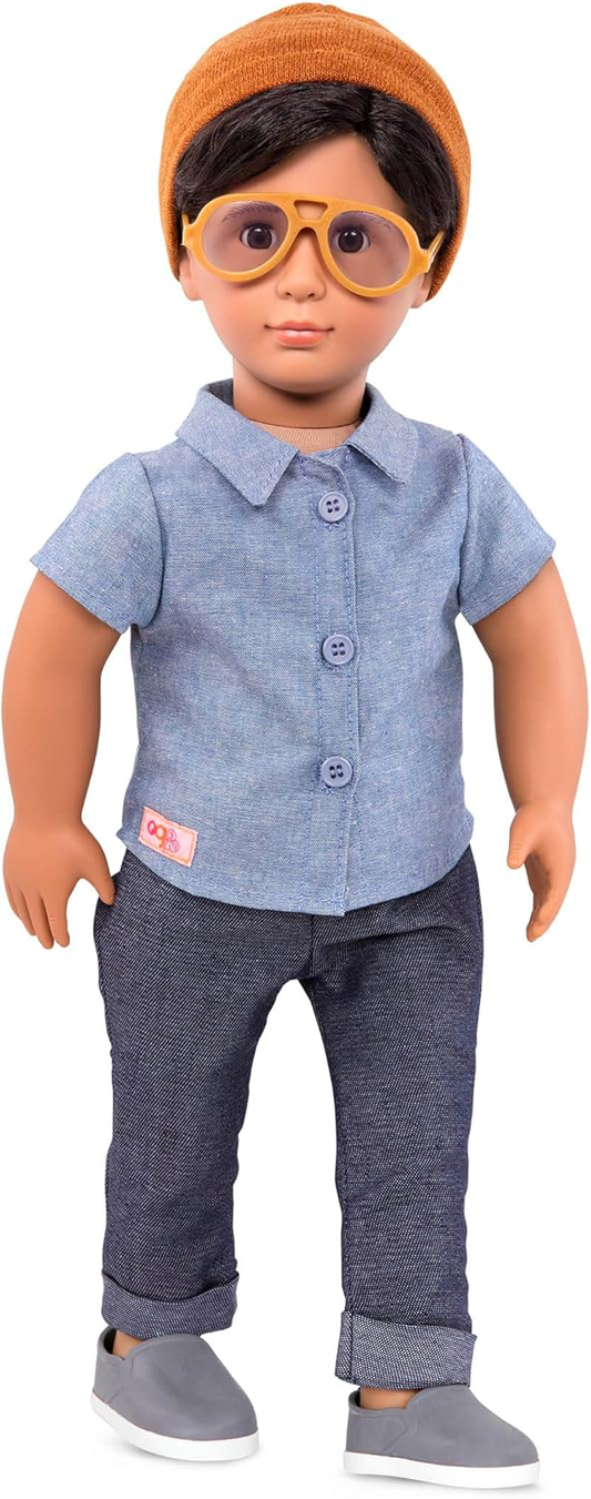 Boneco Franco Boy da Our Generation – Boneco fashion boy de 45 cm com óculos de sol – Inclui roupa de 6 peças