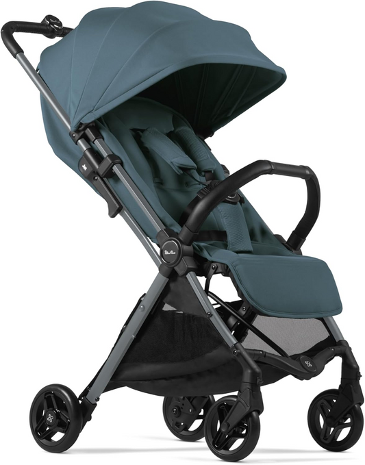 Silver Cross - Jet 5 Compact Travel System Ultimate Bundle - Carrinho de viagem, cadeira auto Dream i-Size, tabuleiro para snacks e suporte para telemóvel - Carrinho de bebé dobrável leve - Recém-nascido a 4 anos - Mineral