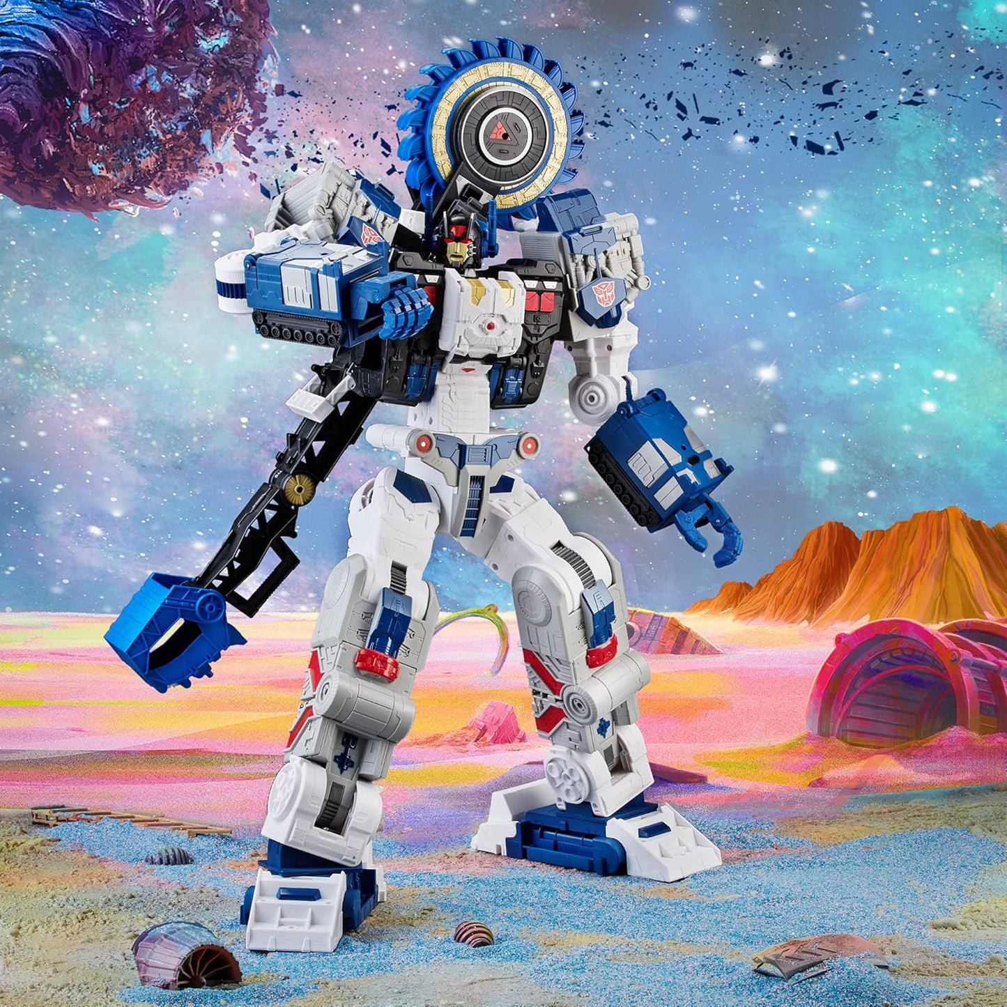 Transformers F2986 Toys Generations Legacy Series Titan Cybertron Universe Metroplex Action Figure, Idade Recomendada: 15 anos ou mais, Multicolorido, 55,5 cm