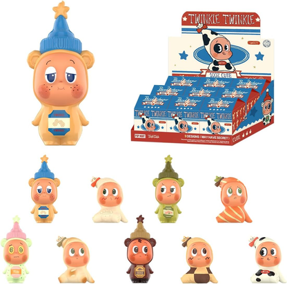 POP MART Twinkle Twinkle Be a Little Star Series - Pingente de pelúcia 1 caixa 2,5 polegadas Personagem articulado Design premium presentes para mulheres Brinquedo colecionável favorito dos fãs Figura de ação de brinquedo