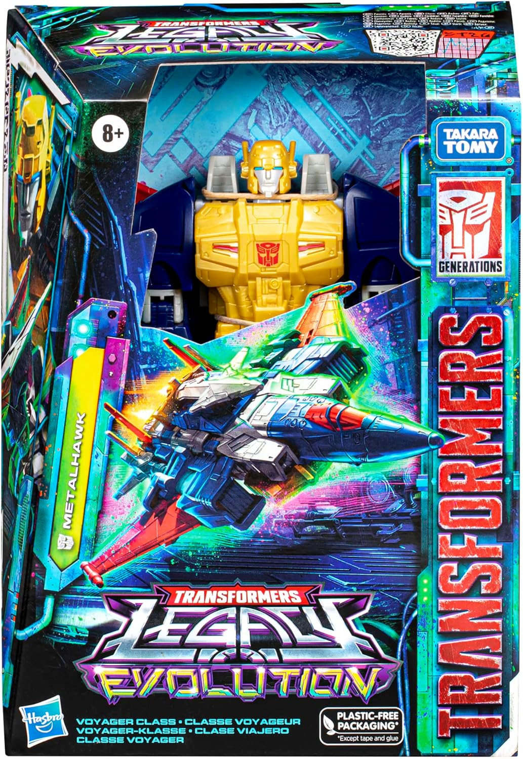 Figura de ação Transformers Legacy Evolution Voyager Metalhawk, multicolor, média