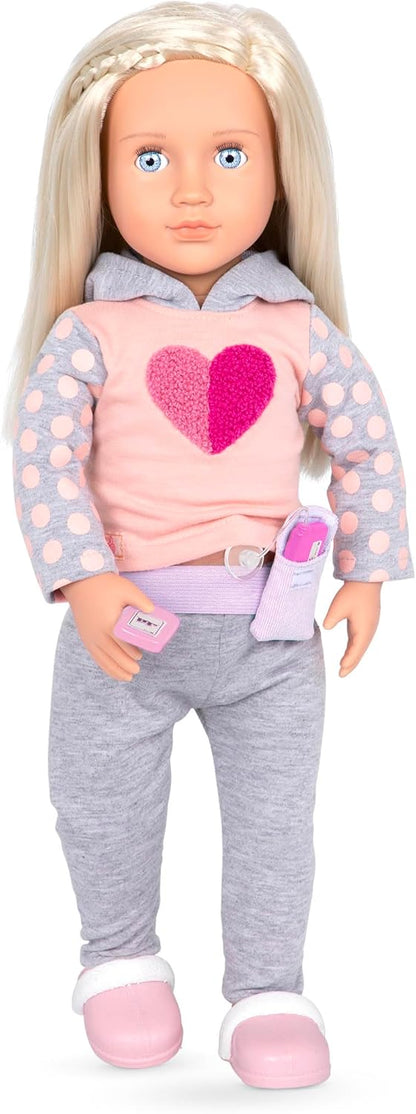 O Nosso Conjunto de Tratamento Geração Doce – Kit de Cuidados para Diabéticos para Bonecas de 18 Polegadas – Conjunto de 9 Acessórios para Diabéticos