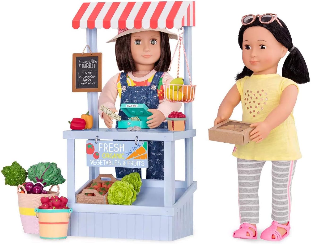 A Nossa Geração - Conjunto de Mercado de Agricultores Deluxe - Conjunto de Acessórios para Bonecas de 18 Polegadas - Idades 3 Anos ou Mais
