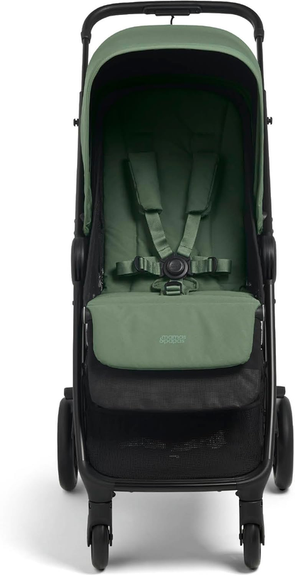 Mamas & Papas Libro, carrinho de viagem leve, dobrável com uma mão, arrumação compacta, assento reclinável, recém-nascido a 4 anos, verde-claro
