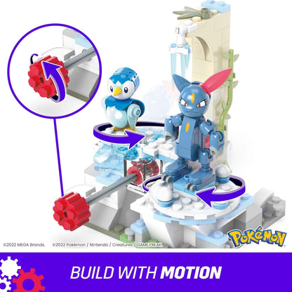 MEGA Pokémon Action Figure Building Toys, Piplup e Sneasel's Snow Day com 171 peças e movimento, 2 personagens articulados, para crianças, HKT20