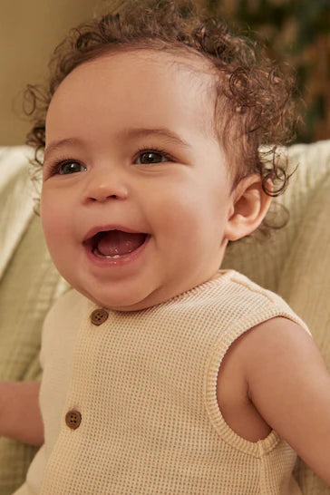|BabyBoy| Macacão De Jersey Texturizado Para Bebê -  Creme (0 meses a 2 anos)