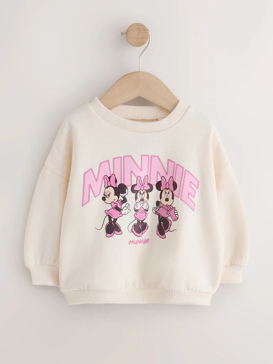 |Girl| Moletom Creme da Minnie Mouse (3 meses a 7 anos)